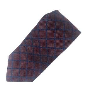 Faconnable Tie Men's Burgundy Diamonds 100% Silk Necktie Handmade In France